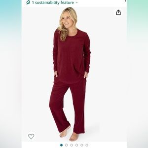 Kindred Bravely Fleece nursing pajamas EUC